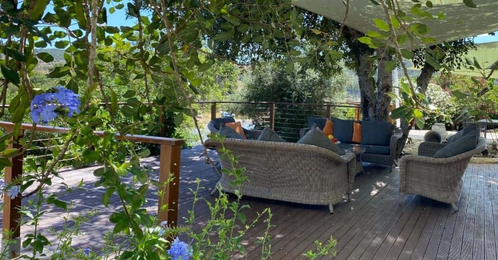 outdoor villa furniture on deck